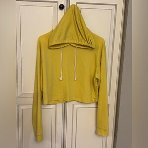 Yellow Cropped Hoodie-light weight